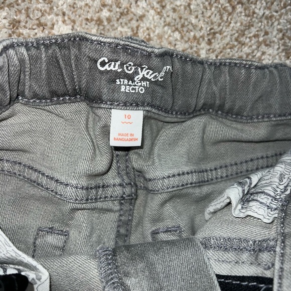 cat and jack boys size 10 distressed straigjt recto gray jeans like new - Picture 2 of 3